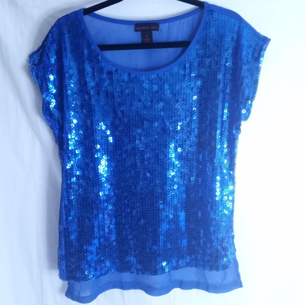 Womens M Material Girl Sequined Blouse